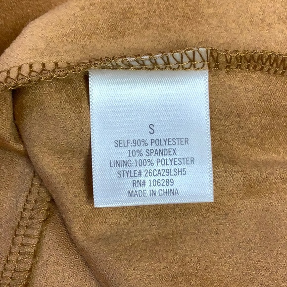 Francesca’s Collection Chris Faux Suede Tan Brown Square Neck Mini Dress - Small - Picture 8 of 10